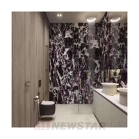Batu alam marmer hitam Mewah Unik kualitas tinggi Modern dengan desain pembuluh putih lempengan marmer hitam