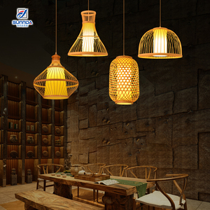 中山卸売ランプシェード照明デスク天井籐スタンドペンダントシェードライト籐竹ランプ竹籐ランタン - Product Image 3