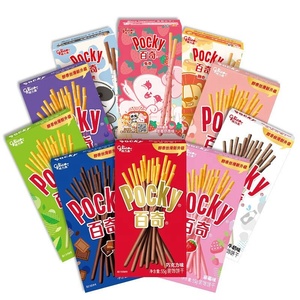 Vente en gros d'usine de bâtonnets de biscuits au chocolat <span class=keywords><strong>Pocky</strong></span>, boîte, OEM, ODM, saveur de lait, saveur de chocolat, saveur de pêche, saveur de myrtille, 55g - Product Image 5