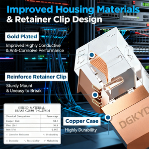 24/7 Operación CAT6a RJ45 Enchufe hembra Centro DE DATOS Bastidores de servidor Trabajo continuo Conector hembra Rj45 - Product Image 5