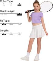 Dreammonkey Crop tops tricotés à logo uni pour filles, manches courtes, col rond, été