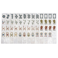 Jeu de Mahjong Américain Culturel Juif, Tuiles de Mahjong en Acrylique Marbré Blanc Perle, Motifs Étoile de David, Lion, Colombe, Arbre de Vie