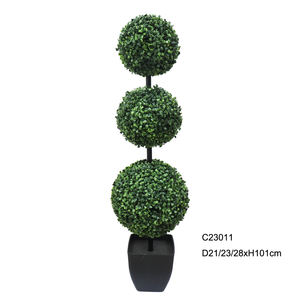 Triple boules topiaire <span class=keywords><strong>buis</strong></span> arbuste artificiel en plastique UV <span class=keywords><strong>buis</strong></span> PE matériel jardin décoration de la maison Pot Milan herbe artificielle - Product Image 1