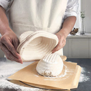 Panier à levain ovale en papier biodégradable en pulpe naturelle <span class=keywords><strong>pour</strong></span> la cuisson du <span class=keywords><strong>pain</strong></span> au levain, outils de pâtisserie domestiques - Product Image 3
