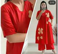Demi-manches femmes modeste imprimé floral costume décontracté pantalon indien cordon ensemble bureau vacances porter en gros cordon ensemble coton grande taille