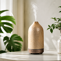Diffuseur d'huiles essentielles ultrasonique, humidificateur d'air, diffuseur d'aromathérapie en céramique dorée pour la maison, la chambre et le bureau