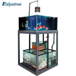 Alt kabine ile özel Ultra şeffaf cam veya akrilik akvaryum balık tankı