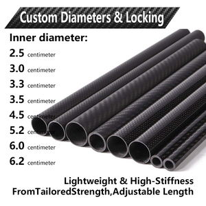 Tige en fibre de carbone solide de taille personnalisée durable et légère dans les tailles 5mm 8mm 10mm - Product Image 1