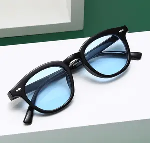 Classical Full Frame Black Retro Glasses Unisex Vintage Round Sunglasses Women Men