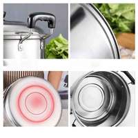 Lot de 10 Casseroles et Marmites en Acier Inoxydable Style Américain, Ensemble de Batterie de Cuisine Épaisse pour Soupes et Plats Profonds