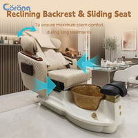 Fauteuil de pédicure de luxe sans tuyauterie pour salon de manucure, avec dossier inclinable électrique et massage
