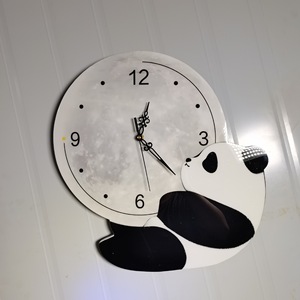 Muestra gratis creativo lindo Panda Reloj de pared silencioso habitación de niños nórdicos Simple reloj de dibujos animados Reloj de pared para sala de estar - Product Image 3