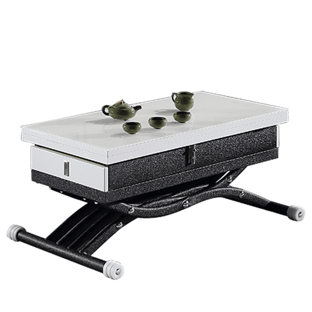 Smart Furniture Height Adjustable Glass Top Multi-function Coffee Tea Dining Tables