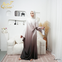Set atasan dan rok motif floral ombre modest 2 potong untuk wanita ukuran besar, lengan panjang, panjang mata kaki, cocok untuk Eid dan pernikahan di Dubai