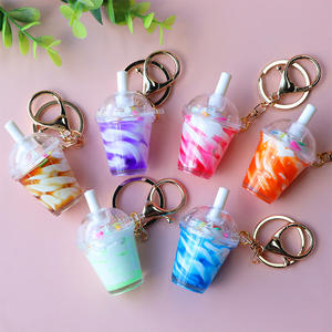Llavero de PVC con diseño de bebidas de burbujas Boba, creativo y bonito, ligero, colgante de moda con diseño de helado y café, regalo para mujeres y niños - Product Image 4
