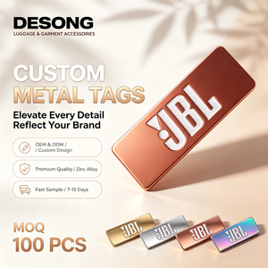 Private Label Custom Metal Brand <b>Tags</b> Accept Own Artwork Sewing Metal Logo Badges Custom Metal Labels for Garment <b>Bags</b> - Product Image 1