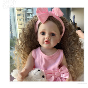Muñeca <span class=keywords><strong>Reborn</strong></span> de Vinilo de Cuerpo Completo de 22 Pulgadas, Muñeca de Silicona Suave Hecha a Mano, <span class=keywords><strong>Mini</strong></span> Juguete para Niñas, Bebés Recién Nacidos, Bebe <span class=keywords><strong>Reborn</strong></span> - Product Image 1