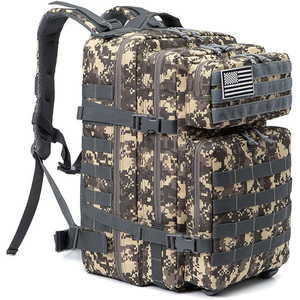 Sac à dos de randonnée unisexe personnalisé, camouflage multicolore, pour la montagne, avec cadre interne, 36-56L, en polyester Oxford 900D, fermeture éclair et fermoir, imperméable - Product Image 3