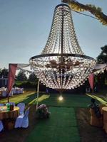 M674 Décoration de luxe pour événement et mariage Lustre de table en cristal avec éclairage LED Centres de table Lustre pour mariage