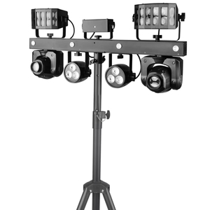 Led DJ Thiết bị laser nhấp nháy đèn kết hợp hiệu ứng khung di chuyển đầu <span class=keywords><strong>4</strong></span> trong 1 ánh sáng sân khấu mệnh Ánh Sáng Bộ di động - Product Image 1