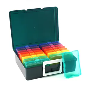 La caja de almacenamiento de plástico multifuncional 29514 contiene 16 cajas de almacenamiento para fotos, tarjetas y almacenamiento de papelería