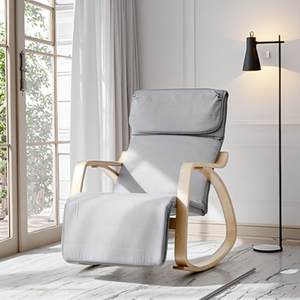 <span class=keywords><strong>Sillón</strong></span> Mecedora Nórdico Moderno con Reposapiés, Altura Ajustable, <span class=keywords><strong>Sillón</strong></span> con Brazos - Product Image 1