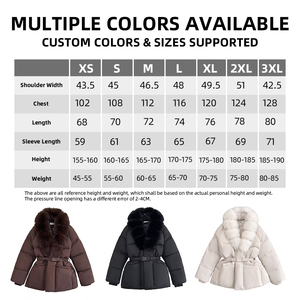 Veste <span class=keywords><strong>d</strong></span>'<span class=keywords><strong>hiver</strong></span> pour <span class=keywords><strong>femme</strong></span> en duvet de canard blanc, parka à capuche avec col en fausse fourrure, taille cintrée, <span class=keywords><strong>manteau</strong></span> <span class=keywords><strong>d</strong></span>écontracté et chaud, OEM ODM, marque privée - Product Image 3