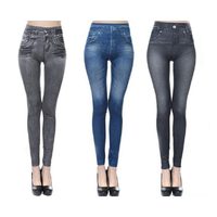 Leggings en jean skinny taille haute en coton pour femme, effet push-up, coupe ajustée, durables, doux, prix d'usine, vente chaude, pour fêtes de Noël