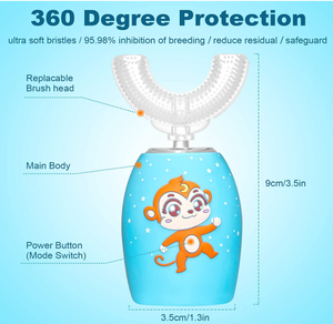 OEM/ODM <span class=keywords><strong>Brosse</strong></span> <span class=keywords><strong>à</strong></span> dents pour <span class=keywords><strong>bébé</strong></span> en silicone 360 avec minuterie intelligente, <span class=keywords><strong>brosse</strong></span> <span class=keywords><strong>à</strong></span> dents <span class=keywords><strong>électrique</strong></span> pour enfants en forme de U avec <span class=keywords><strong>brosse</strong></span> <span class=keywords><strong>à</strong></span> poils en nylon de rechange - Product Image 3