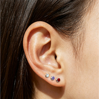 Piercing Labret Getta Top Fashion en Titane ASTM-136 avec Zircon, Style Classique, Bijou de Corps, Boucle d'Oreille Piercing Or avec Pierre Précieuse