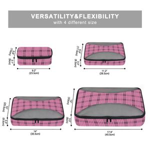 Juego de 4 Cubos de Compresión con Estampado Hawaiano de Palaka Rosa, Juego de Organizadores de Equipaje Portátiles con Logotipo Personalizado - Product Image 6