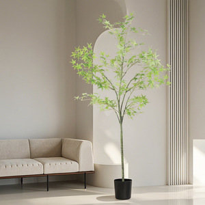 Arbre d'érable artificiel Dream Castle, bonsaï, 100 cm-200 cm, plante décorative d'intérieur, base en plastique PVC, fleurs en soie - Product Image 4