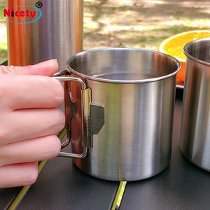 260ml 350ml 500ml Foldable Handle Camping Carabiner <strong>Coffee</strong> Drinking <strong>Folding</strong> Mug Stainless Steel Cup - Product Image 3