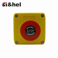 Botón de Paro de Emergencia Mecánico con Cabeza de Champiñón Si&hel de 22 mm, 10 A, Combinación de Control Industrial SPST 1NO1NC, 660 V, Plástico ABS