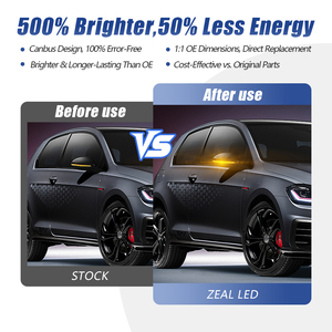 Vente en gros de 2 clignotants latéraux à LED pour VW <span class=keywords><strong>Golf</strong></span> 7/GTI/R 2012-2018, clignotants séquentiels ambre - Product Image 2