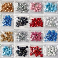 Lot de 20 boules en mousse brillantes de 2 cm, 2,5 cm, 3 cm, 4 cm, paillettes, décorations pour gâteaux, fournitures de décoration de desserts