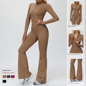 Nouvelle <span class=keywords><strong>combinaison</strong></span> de yoga gainante pour le ventre, manches longues, coupe ajustée, une pièce, <span class=keywords><strong>combinaison</strong></span> gainante pour <span class=keywords><strong>femme</strong></span>, fermetures éclair, combinaisons et playsuits pour femmes - Product Image 5