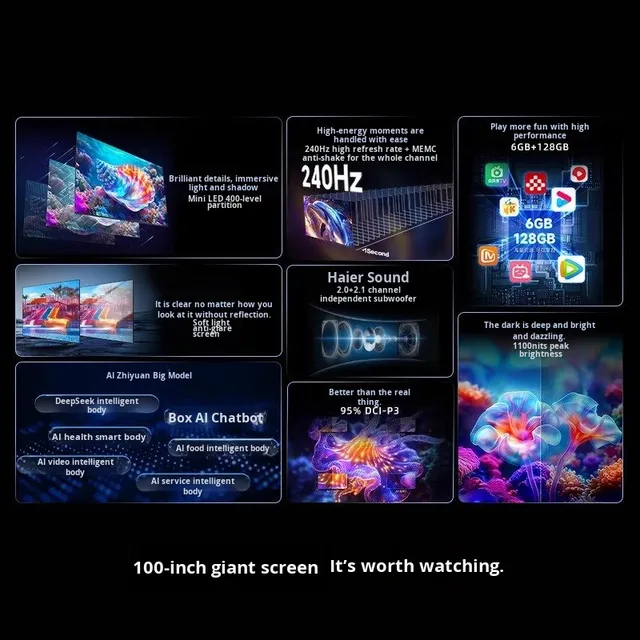 Haier 100H6C 100inch New AI Smart LCD TV China