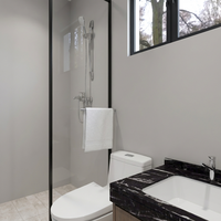 Maison Conteneur Revêtement Bois Grandes Baies Vitrées Cabine Modulaire Préfabriquée Habitat Extérieur