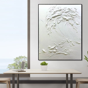 Nghệ Thuật Ban Đầu Chất Lượng Hàng Đầu Hiện Đại Màu Trắng 3D Kết Cấu Kích Thước Lớn Trừu Tượng Hiện Đại Tường Nghệ Thuật Sơn Dầu Cho Phòng Khách - Product Image 5