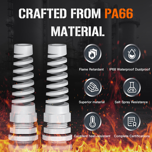 Impermeável Nylon Plástico Cable Gland Washer IP68 Proteção para Cabos PA66 RoHS Certified - Product Image 5