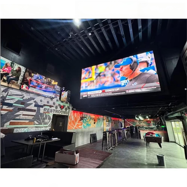 Large Tv Sports bar Wall Screen Led bar Display Indoor Full-color HD COB Micro Led Screen for bar and Night Club