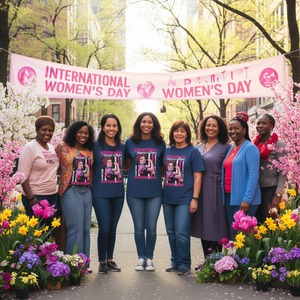 Maglietta per la Giornata Internazionale della Donna, 100% Cotone, Girocollo, Manica Corta, Stampa Casual, Vestibilità Comoda, Primavera-Estate - Product Image 2