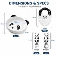 Ensemble d'assiettes en silicone de qualité alimentaire en forme de panda, assiette à dîner pour bébés et enfants, aspiration sans BPA, vaisselle d'alimentation pour tout-petit