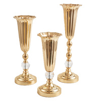 Métal or/argent trompette fleur Vase Table décorative mariage pièce maîtresse fleur support urne pour mariage fête Table décoration