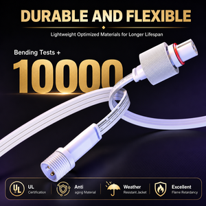 Câble d'extension en Y de 6,2 pieds, lot de 2, cordon étanche compatible avec les lumières extérieures permanentes Govee <span class=keywords><strong>Pro</strong></span> H706A H706B H706C - Product Image 5
