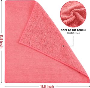 Chiffons de nettoyage en microfibre, lot de 12, couleurs assorties, serviettes carrées réutilisables pour voiture, salle de bain, usage domestique, 11,8 x 11,8 - Product Image 2