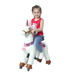 嗨热卖CE机械孩子骑在玩具马在轮子上的孩子骑动物