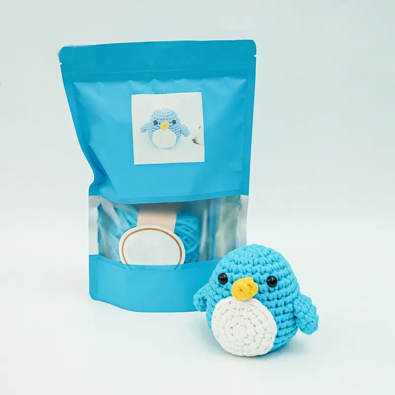 Kit completo per bambini piccoli animali impara a lavorare a maglia Kit all'uncinetto per principianti fai da te con accessori per filati con borsa