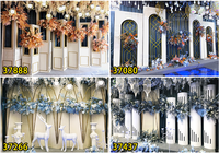 Ensemble d'accessoires de mariage en forme de pilier semi-cylindrique pour décoration de mariage sans fleurs artificielles, 8 pièces en 1